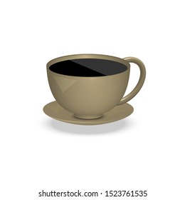 a cup fo espresso coffee  on a white background,vector