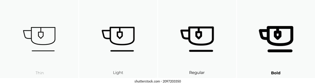 cup four icon. Thin, Light Regular And Bold style design isolated on white background