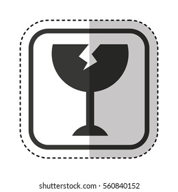 cup fragile packing sign vector illustration design