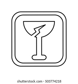 cup fragile symbol isolated icon vector illustration design