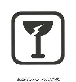 cup fragile symbol isolated icon vector illustration design