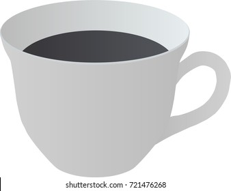cup with fragrant coffee on a white background