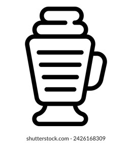 Cup frappe icon outline vector. Iced cup food. Recipe cafe cream