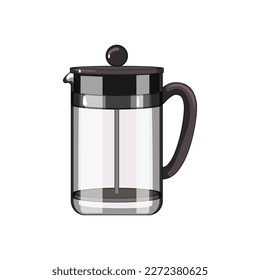 cup french press coffee cartoon. cup french press coffee sign. isolated symbol vector illustration