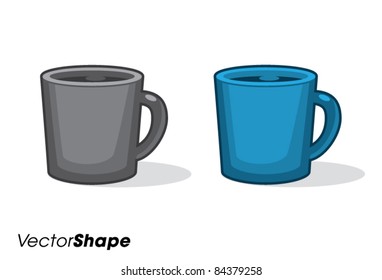 Cup of fresh coffee, cartoon vector illustration