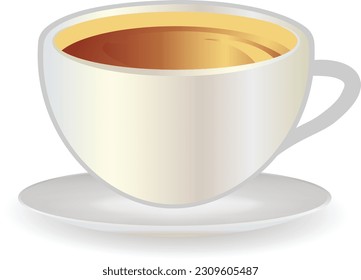 Cup of Fresh Coffee. Decorative Design for Cafeteria, Posters, Banners, Cards .