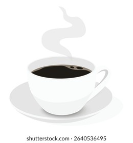Cup of fresh coffee design for cafeteria, posters, banners, cards. Coffee mug isolated on white background. Vector illustration