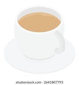 Cup of fresh coffee design for cafeteria, posters, banners, cards. Coffee mug isolated on white background. Vector illustration