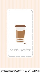 A Cup of fresh coffee. Design of posters, banners, postcards, menus. Vector illustration.