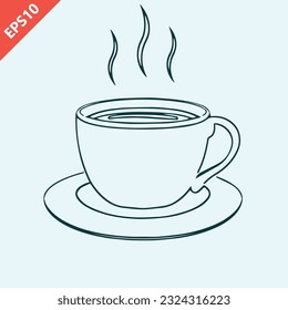 Cup of fresh coffee design vector flat modern isolated illustration