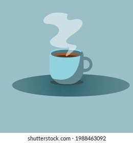 Cup of Fresh Coffee on tray.