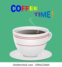 A cup of fresh coffee. Vector illustration. Decorative design for cafes, posters, banners, cards.
