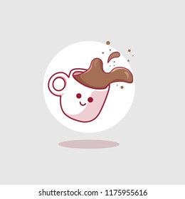 Cup of Fresh Coffee. Vector illustration in a cartoon style.