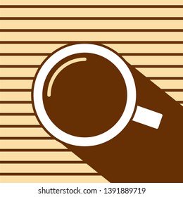 Cup of Fresh Coffee. Vector Illustration. Flat Style. Decorative Design for Cafeteria, Posters, Banners, Cards , coffee, cafeteria , pattern