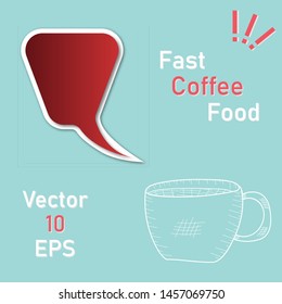 Cup of Fresh Coffee. Vector Illustration. Flat Style. Decorative Design for Cafeteria, Posters, Banners, Cards