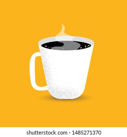 Cup of Fresh Coffee. Vector Illustration. Flat Style. Decorative Design for Cafeteria, Posters, Banners, Cards