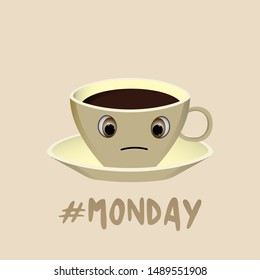 Cup of Fresh Coffee. Vector Illustration. Flat Style. Decorative Design for Cafeteria, Posters, Banners, Cards.