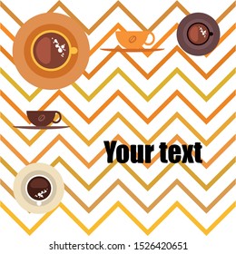 Cup of Fresh Coffee. Vector Illustration. Decorative Design for Cafeteria, Banners, Cards.