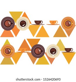 Cup of Fresh Coffee. Vector Illustration. Decorative Design for Cafeteria, Banners, Cards.