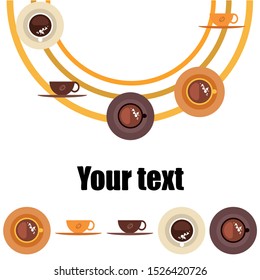 Cup of Fresh Coffee. Vector Illustration. Decorative Design for Cafeteria, Banners, Cards.