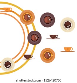 Cup of Fresh Coffee. Vector Illustration. Decorative Design for Cafeteria, Banners, Cards.