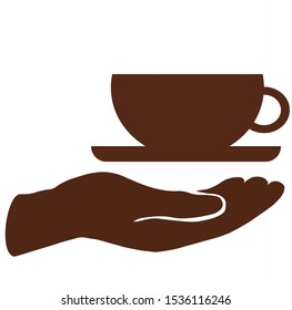 A cup of fresh coffee. Vector illustration. Flat style. Decorative design for cafeterias, posters, banners, cards.