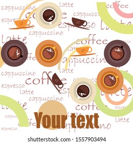 Cup of Fresh Coffee. Vector Illustration. Decorative Design for Cafeteria, Banners, Cards.