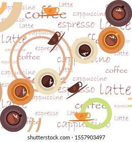 Cup of Fresh Coffee. Vector Illustration. Decorative Design for Cafeteria, Banners, Cards.