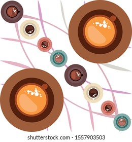 Cup of Fresh Coffee. Vector Illustration. Decorative Design for Cafeteria, Banners, Cards.