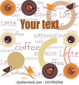 Cup of Fresh Coffee. Vector Illustration. Decorative Design for Cafeteria, Banners, Cards.