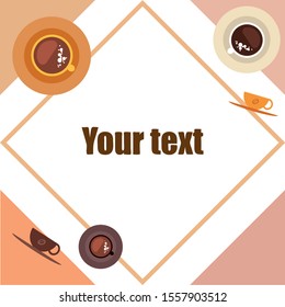 Cup of Fresh Coffee. Vector Illustration. Decorative Design for Cafeteria, Banners, Cards.