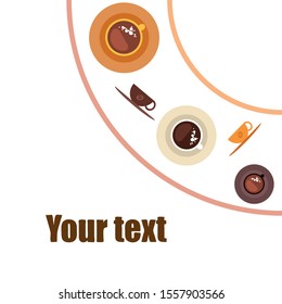 Cup of Fresh Coffee. Vector Illustration. Decorative Design for Cafeteria, Banners, Cards.