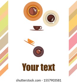 Cup of Fresh Coffee. Vector Illustration. Decorative Design for Cafeteria, Banners, Cards.