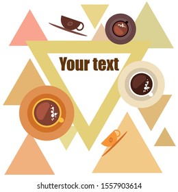 Cup of Fresh Coffee. Vector Illustration. Decorative Design for Cafeteria, Banners, Cards.