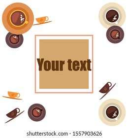 Cup of Fresh Coffee. Vector Illustration. Decorative Design for Cafeteria, Banners, Cards.