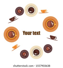 Cup of Fresh Coffee. Vector Illustration. Decorative Design for Cafeteria, Banners, Cards.