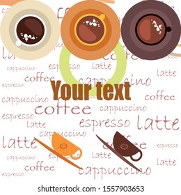 Cup of Fresh Coffee. Vector Illustration. Decorative Design for Cafeteria, Banners, Cards.