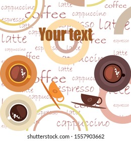 Cup of Fresh Coffee. Vector Illustration. Decorative Design for Cafeteria, Banners, Cards.