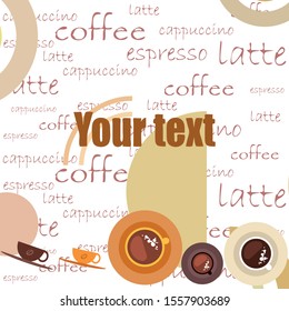 Cup of Fresh Coffee. Vector Illustration. Decorative Design for Cafeteria, Banners, Cards.