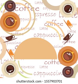 Cup of Fresh Coffee. Vector Illustration. Decorative Design for Cafeteria, Banners, Cards.