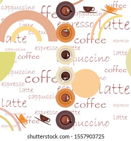 Cup of Fresh Coffee. Vector Illustration. Decorative Design for Cafeteria, Banners, Cards.
