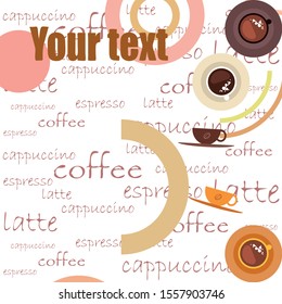 Cup of Fresh Coffee. Vector Illustration. Decorative Design for Cafeteria, Banners, Cards.