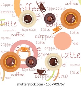 Cup of Fresh Coffee. Vector Illustration. Decorative Design for Cafeteria, Banners, Cards.