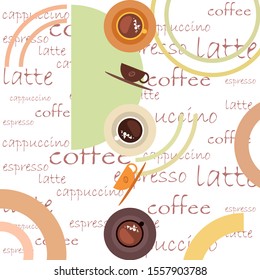 Cup of Fresh Coffee. Vector Illustration. Decorative Design for Cafeteria, Banners, Cards.