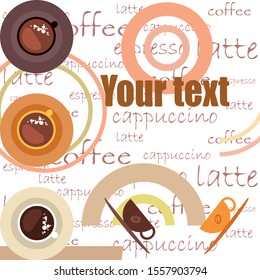 Cup of Fresh Coffee. Vector Illustration. Decorative Design for Cafeteria, Banners, Cards.