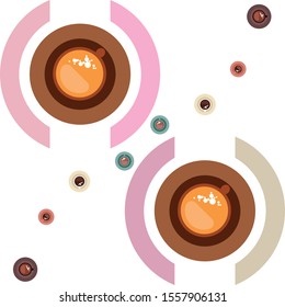 Cup of Fresh Coffee. Vector Illustration. Decorative Design for Cafeteria, Banners, Cards.