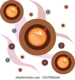 Cup of Fresh Coffee. Vector Illustration. Decorative Design for Cafeteria, Banners, Cards.