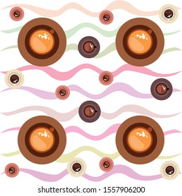 Cup of Fresh Coffee. Vector Illustration. Decorative Design for Cafeteria, Banners, Cards.