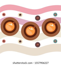 Cup of Fresh Coffee. Vector Illustration. Decorative Design for Cafeteria, Banners, Cards.