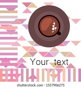Cup of Fresh Coffee. Vector Illustration. Decorative Design for Cafeteria, Banners, Cards.